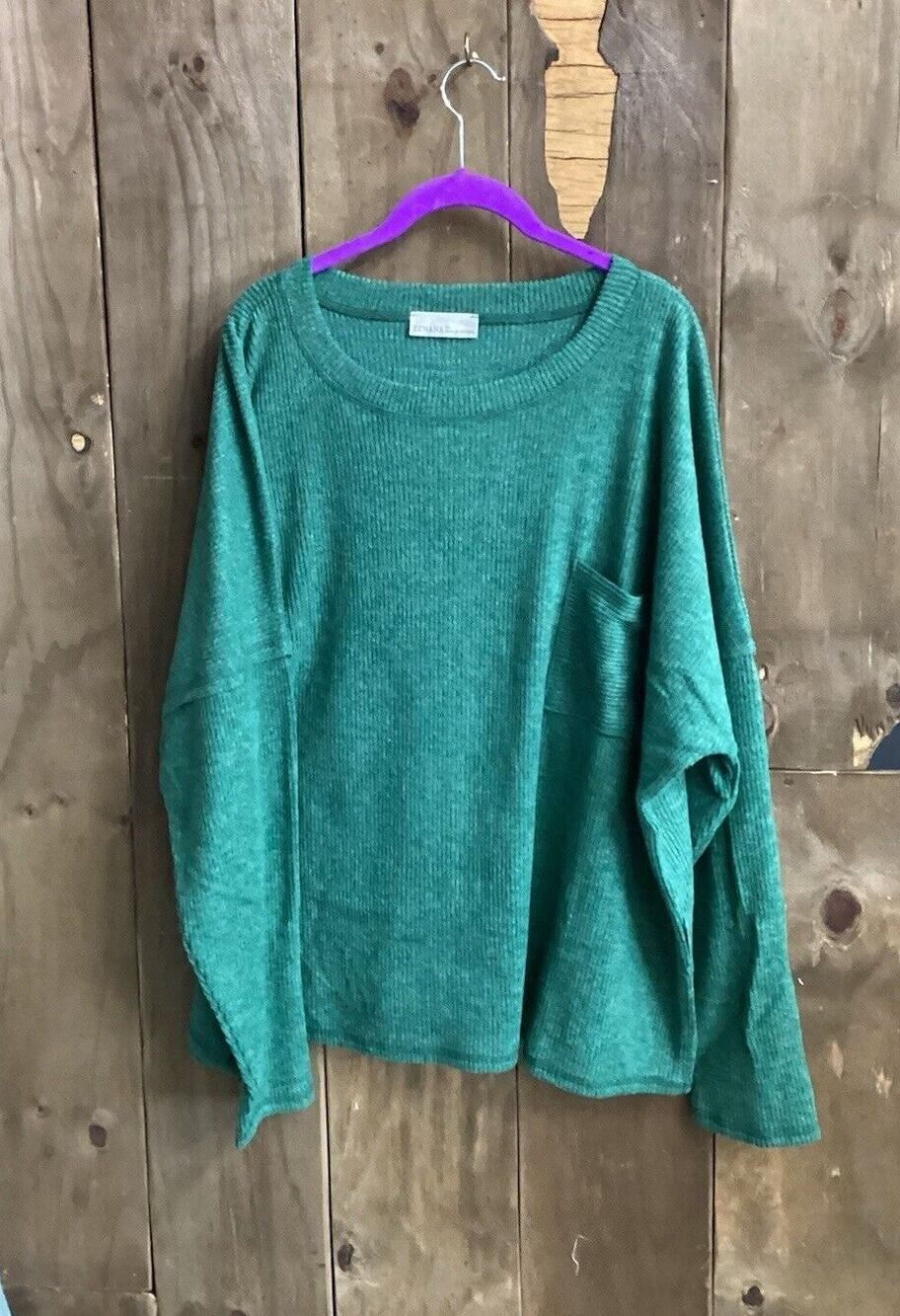 Zenana Soft Dark Green Sweater Size Xxl